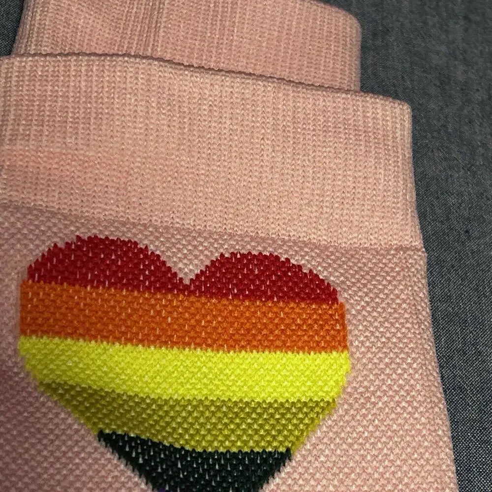 Pink Socks With Hearts Compression Socks Stockings Knee‎ High Small